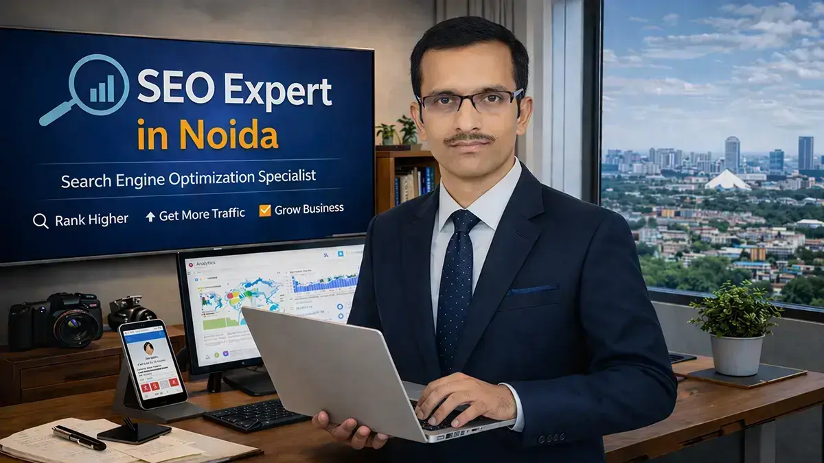 SEO Expert in Noida offering search engine optimization services for higher Google rankings, more website traffic, and business growth for local businesses